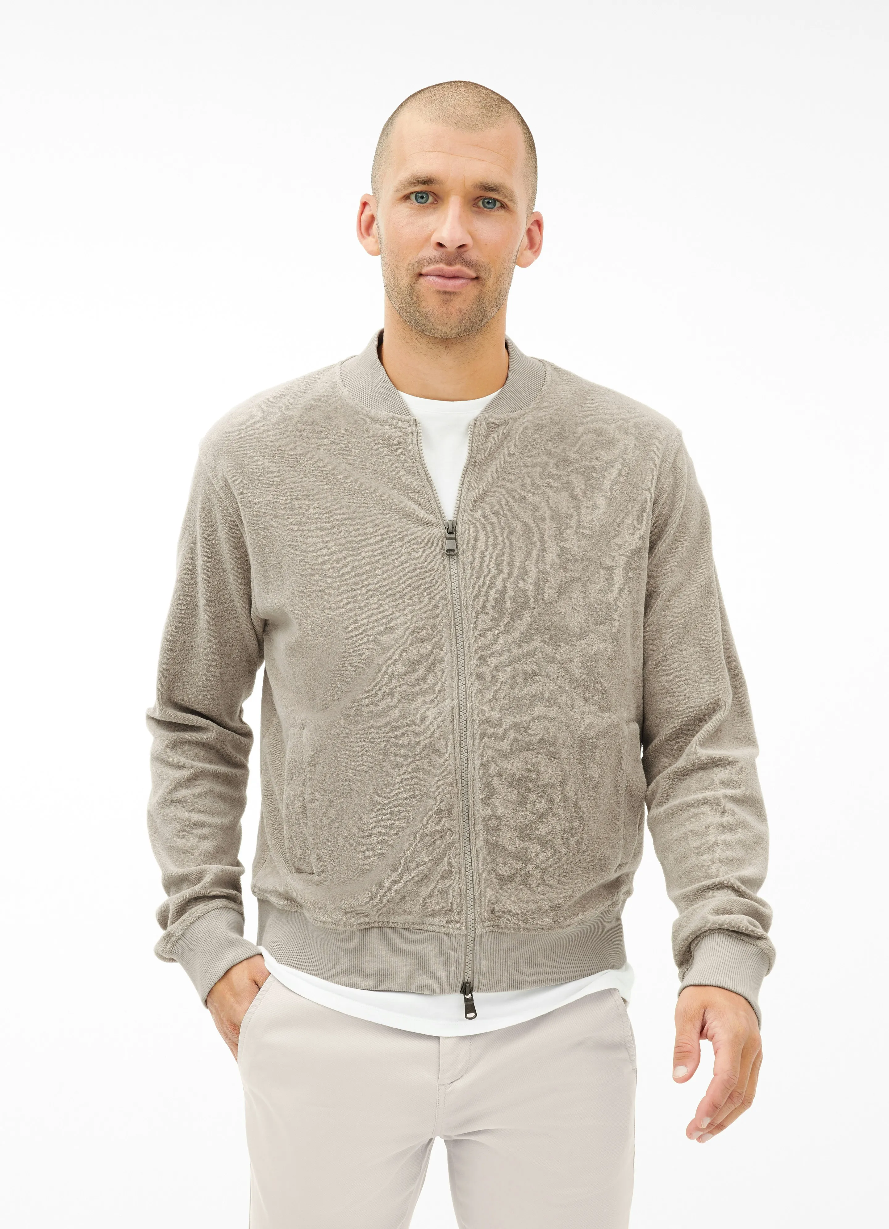 Blouson bombardier en tissu éponge