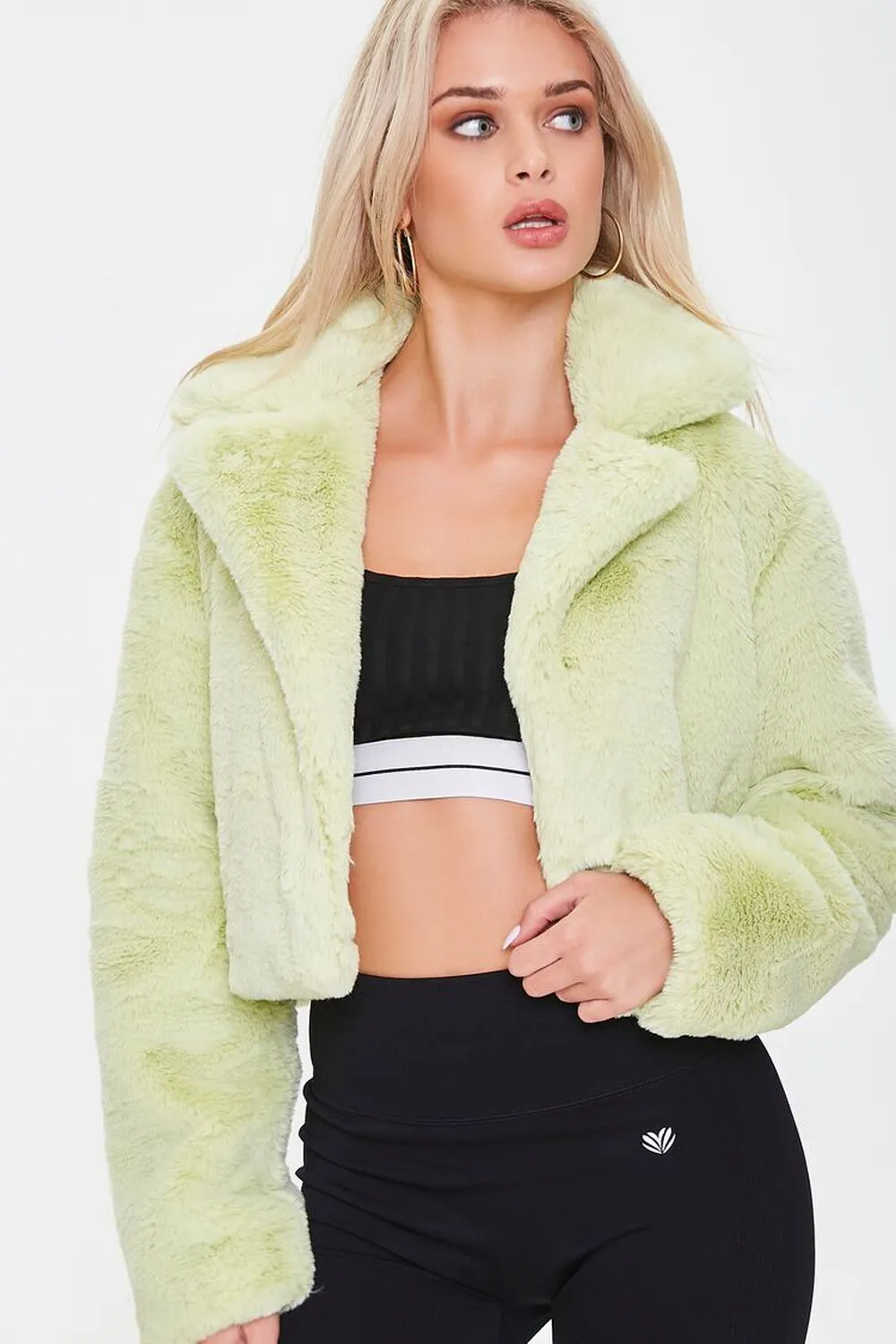 Blouson court en fausse fourrure de luxe