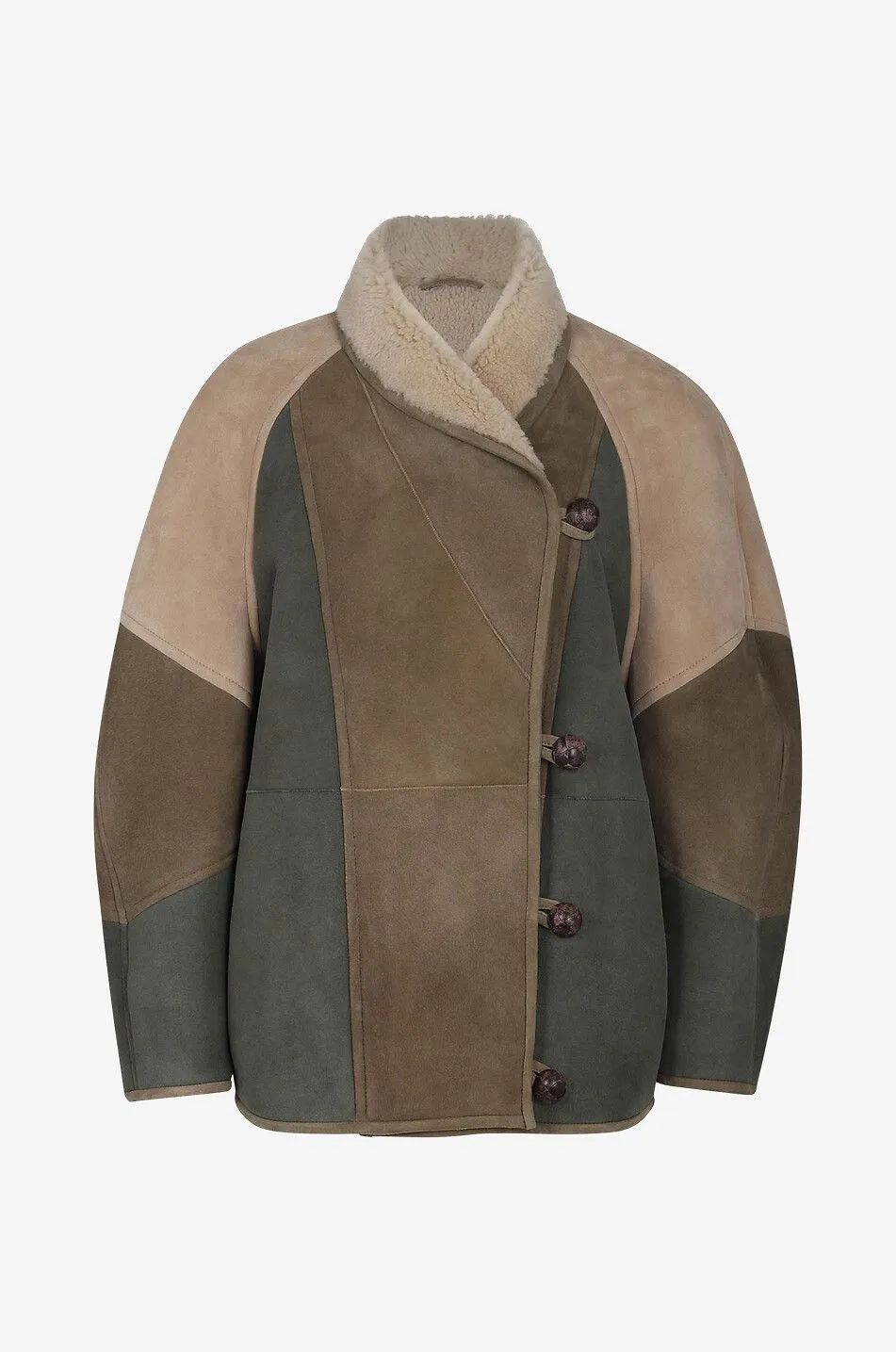 Blouson patchwork en peau lainée Abeni