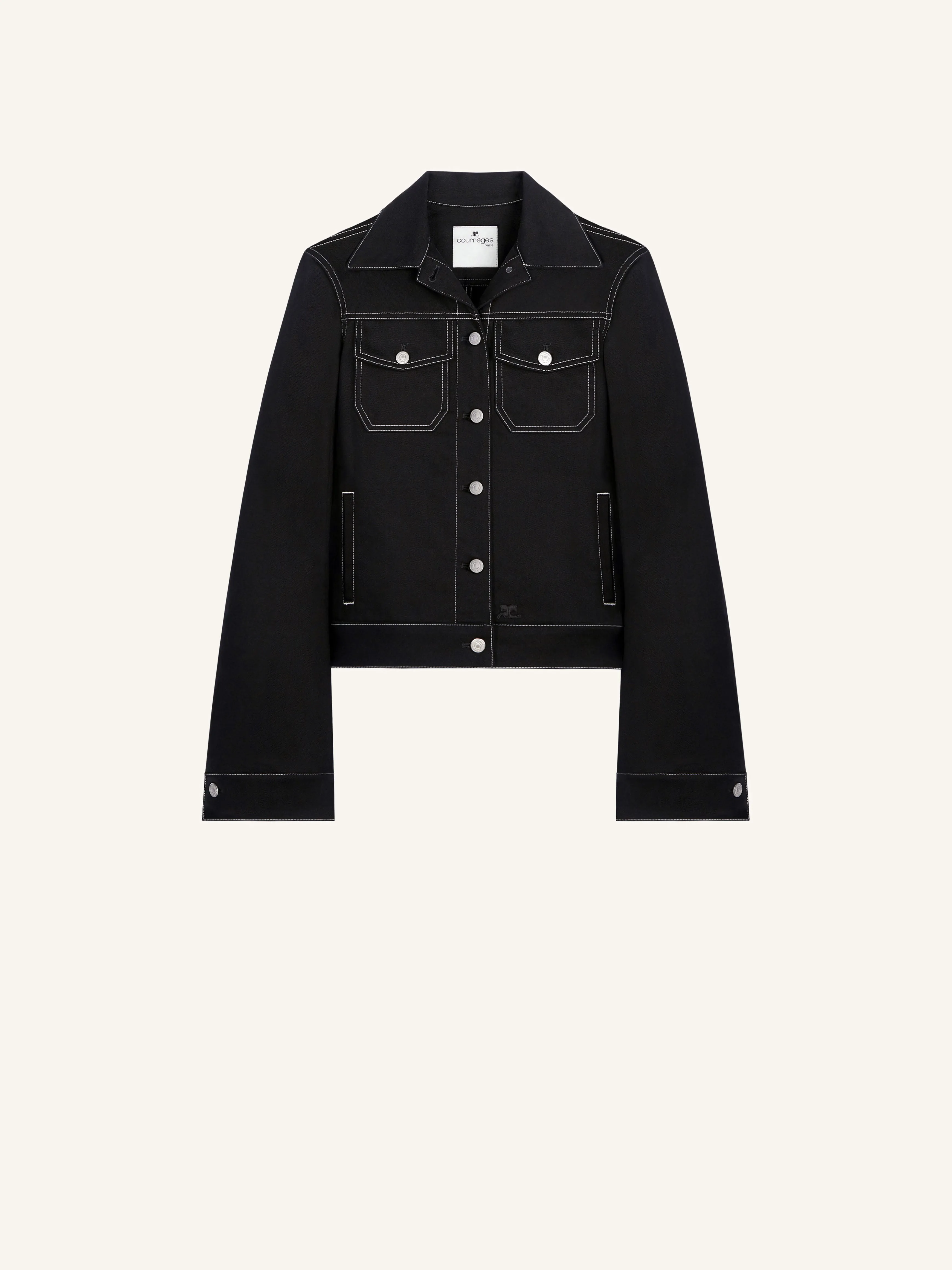 BLOUSON TRUCKER EN DENIM SURPIQUÉ