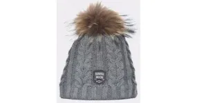 Bonnet banana moon pompon gris femme