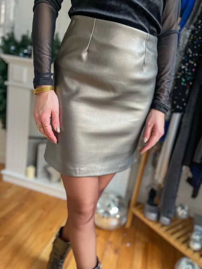 Bronze jupe simili cuir