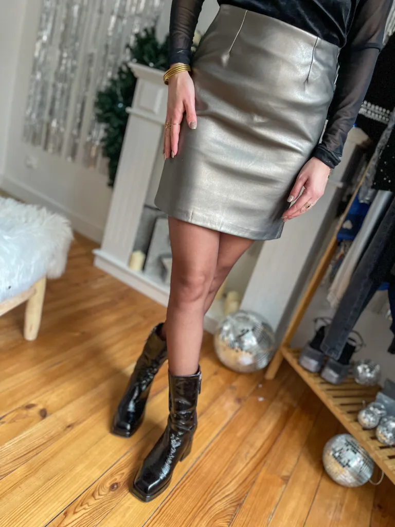 Bronze jupe simili cuir