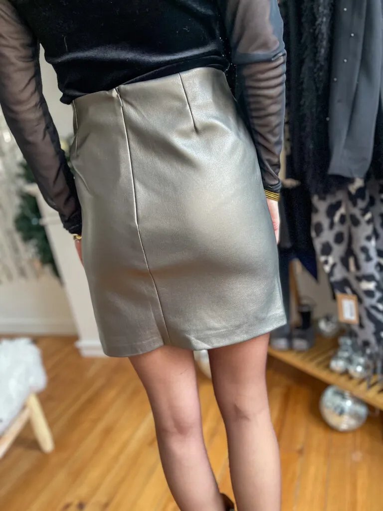 Bronze jupe simili cuir