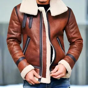 Camilo - Blouson d'hiver en cuir doublé pour homme
