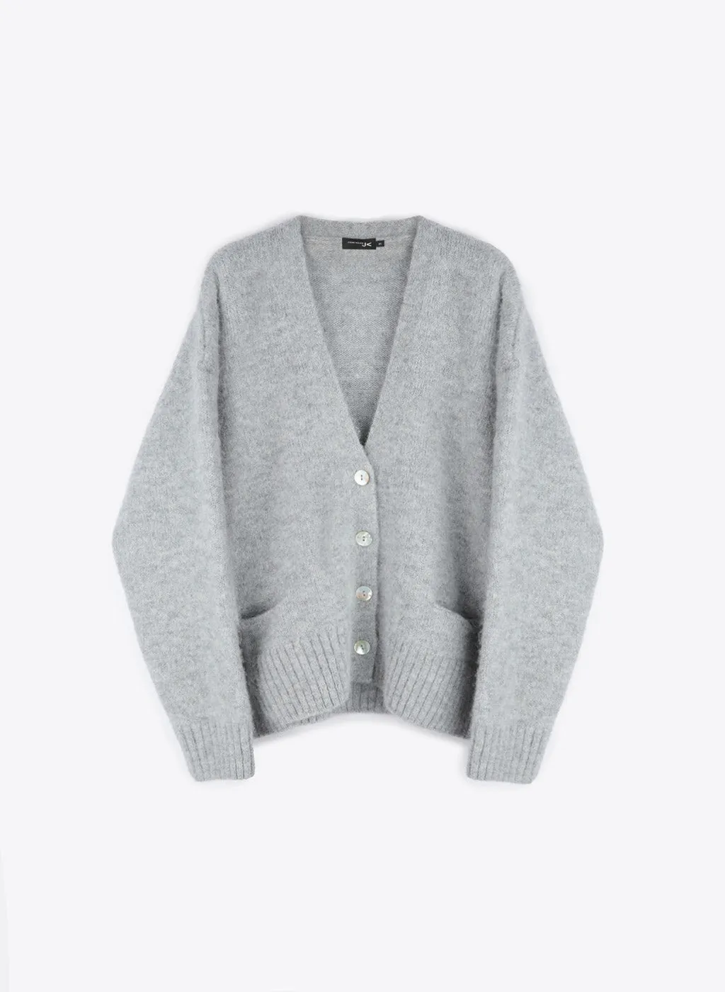 Cardigan Kodi gris en laine d'alpaga