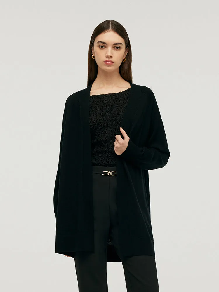 Cardigan oversize en pure laine pour femmes
