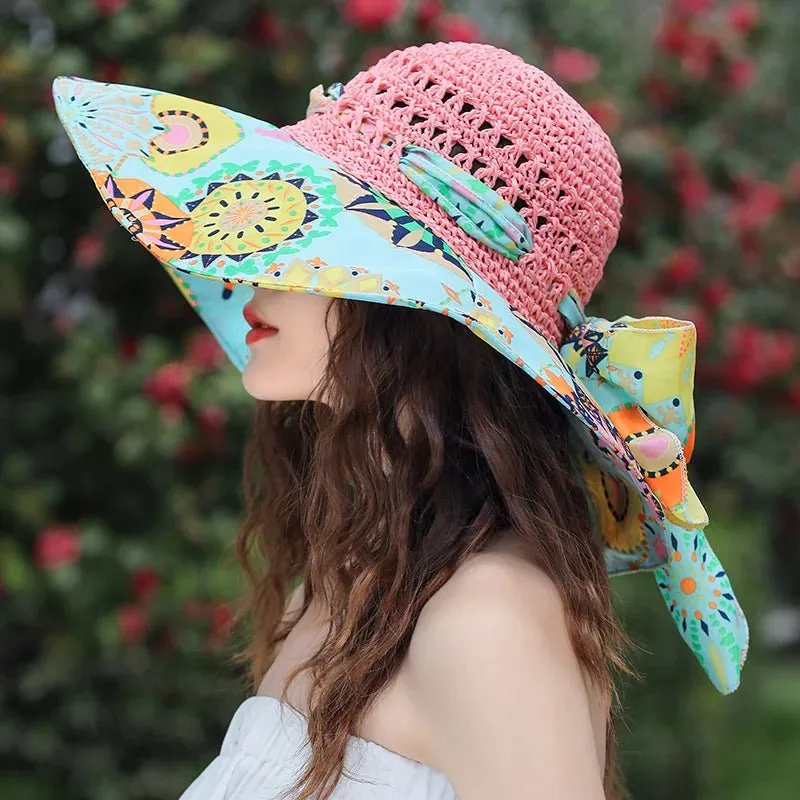 Chapeau de paille floral