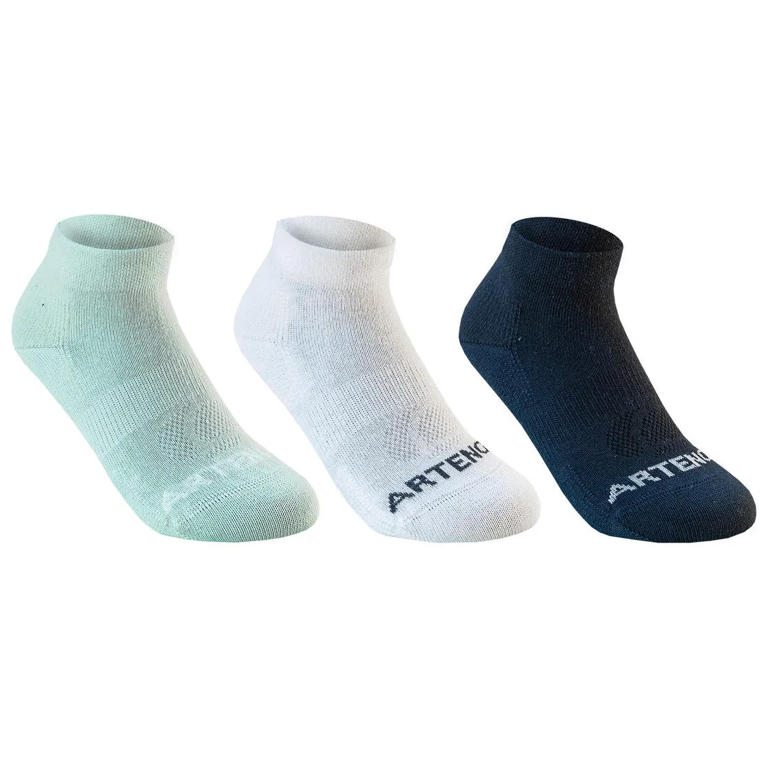 CHAUSSETTES DE SPORT ENFANT MI-HAUTES ARTENGO RS 160 MARINE LOT DE 3