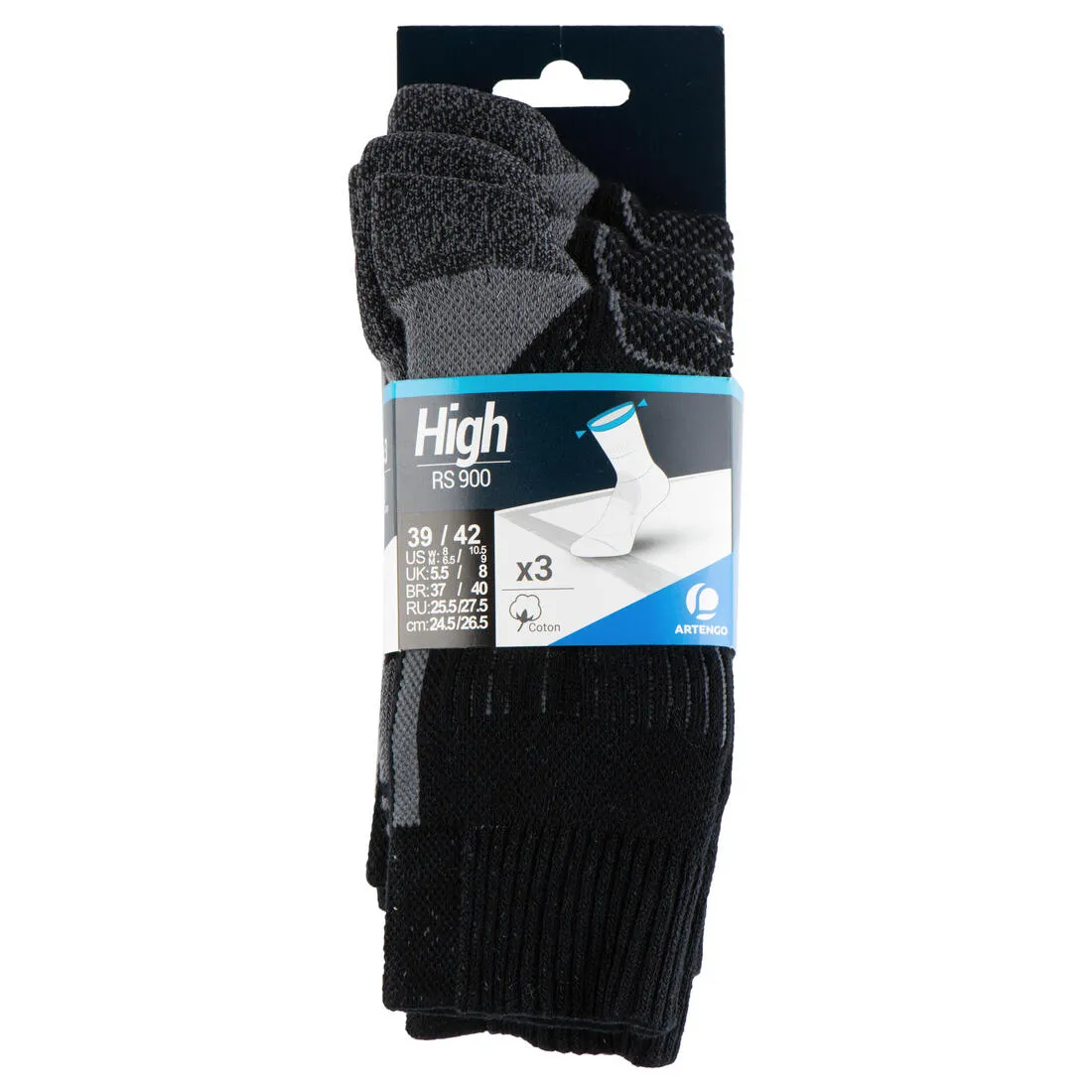 CHAUSSETTES DE SPORT HAUTES RS 900 LOT DE 3