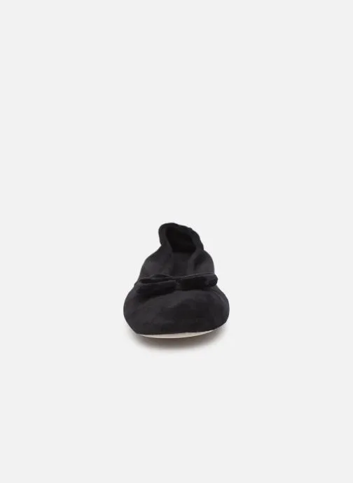 Chaussons - velours bio grand nœud - Noir