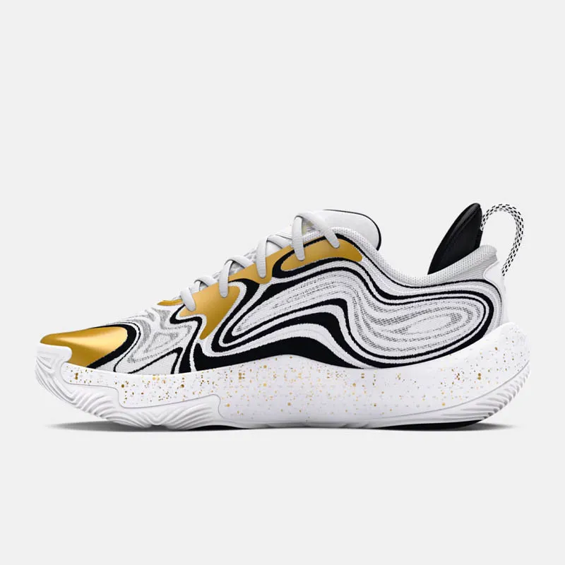 Chaussures homme Under Armour Spawn 6 - Blanc/Noir/Or Métallique