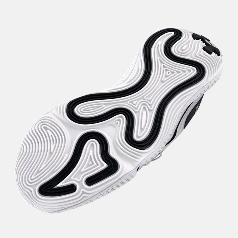 Chaussures homme Under Armour Spawn 6 - Blanc/Noir/Or Métallique