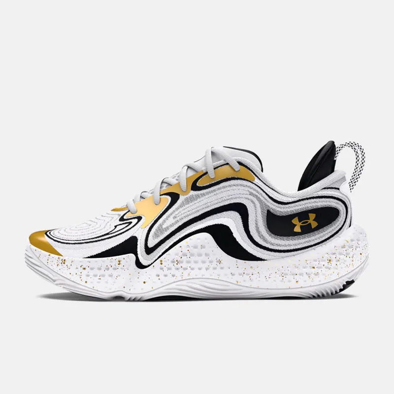 Chaussures homme Under Armour Spawn 6 - Blanc/Noir/Or Métallique