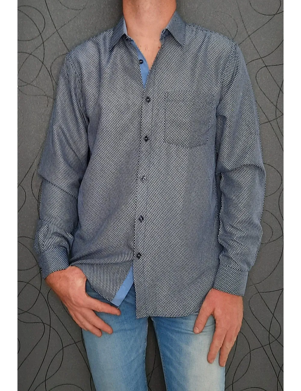 Chemise  bleu à motifs