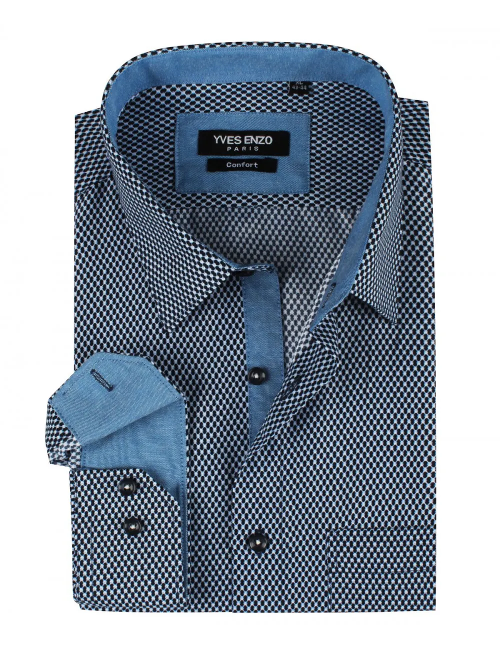 Chemise  bleu à motifs