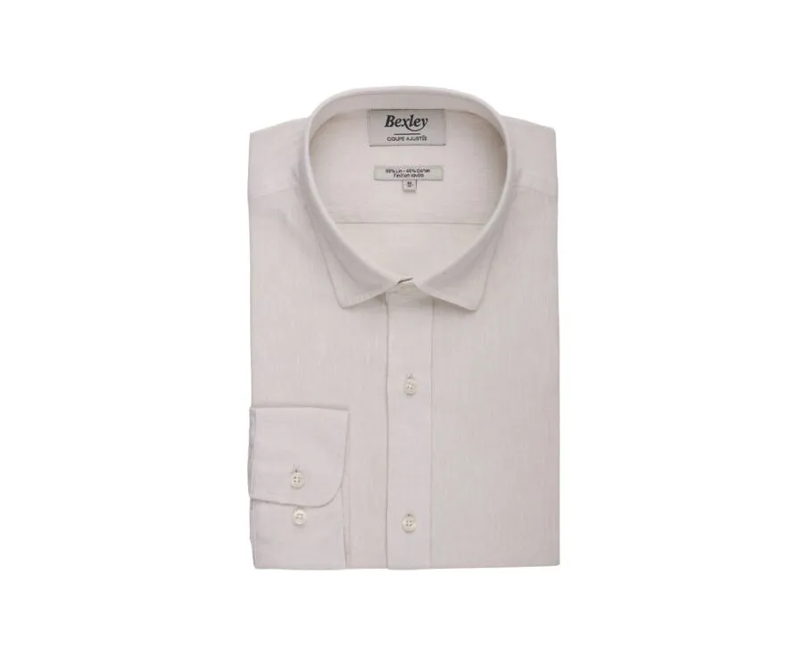 Chemise coton lin Chambray Écru Silbert