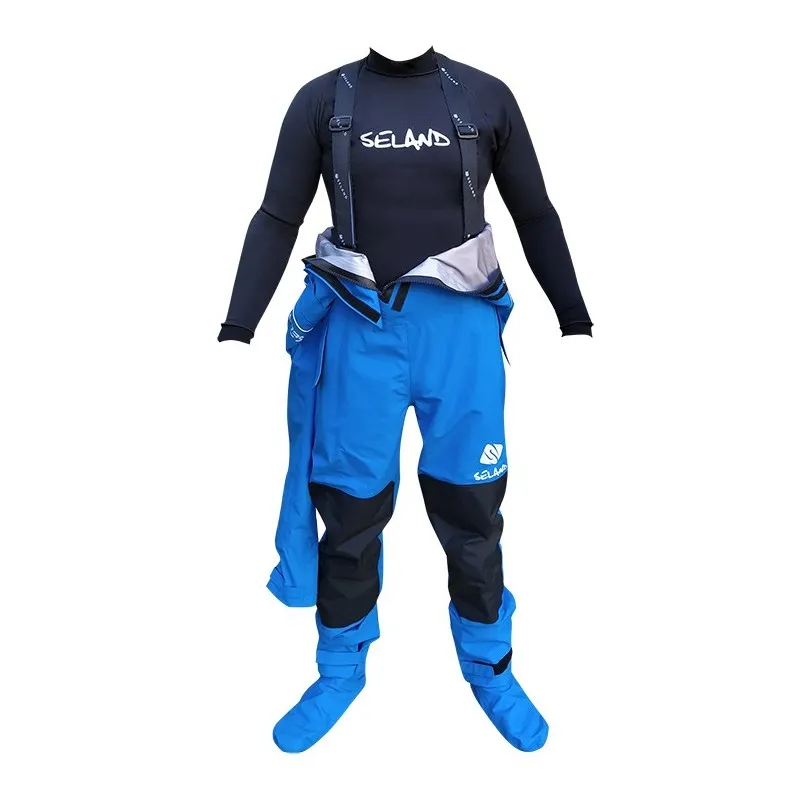 Combinaison étanche Bleu Gris canyoning Seland