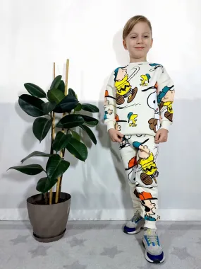 Ensemble 2 pièces pantalon jogging et chandail imprimé Bonhomme unisexe de 2 à 8 ans
