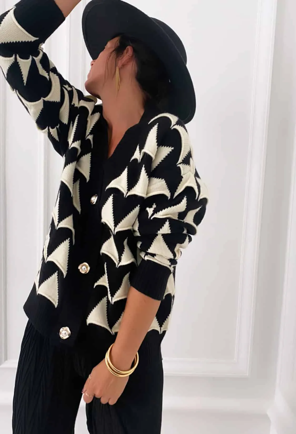 Gilet noir et blanc vintage