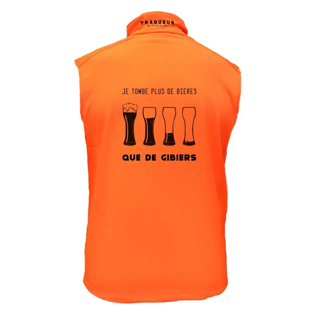 Gilet softshell – Je tombe plus de bières que de gibiers