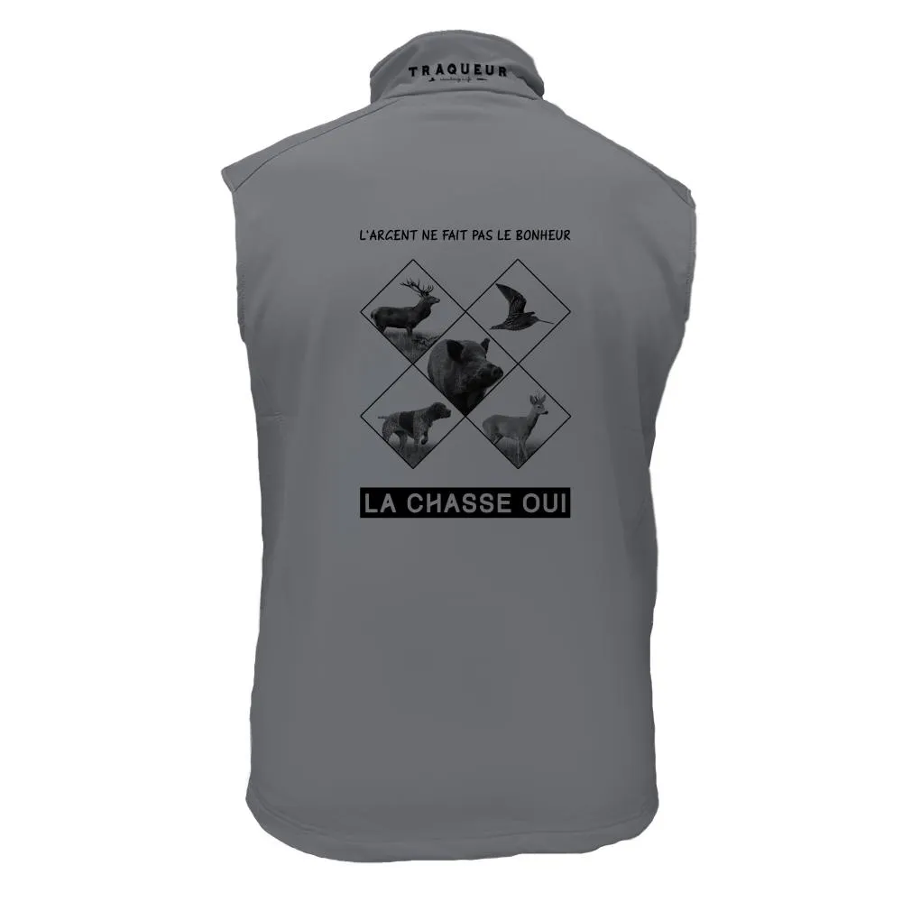 Gilet softshell – L’argent ne fait pas le bonheur, la chasse oui