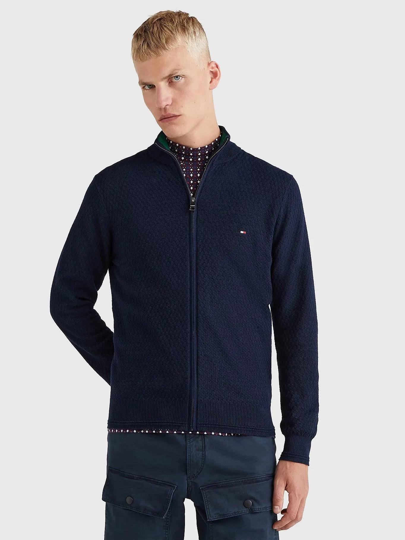 Gilet zippé col montant Tommy Hilfiger marine