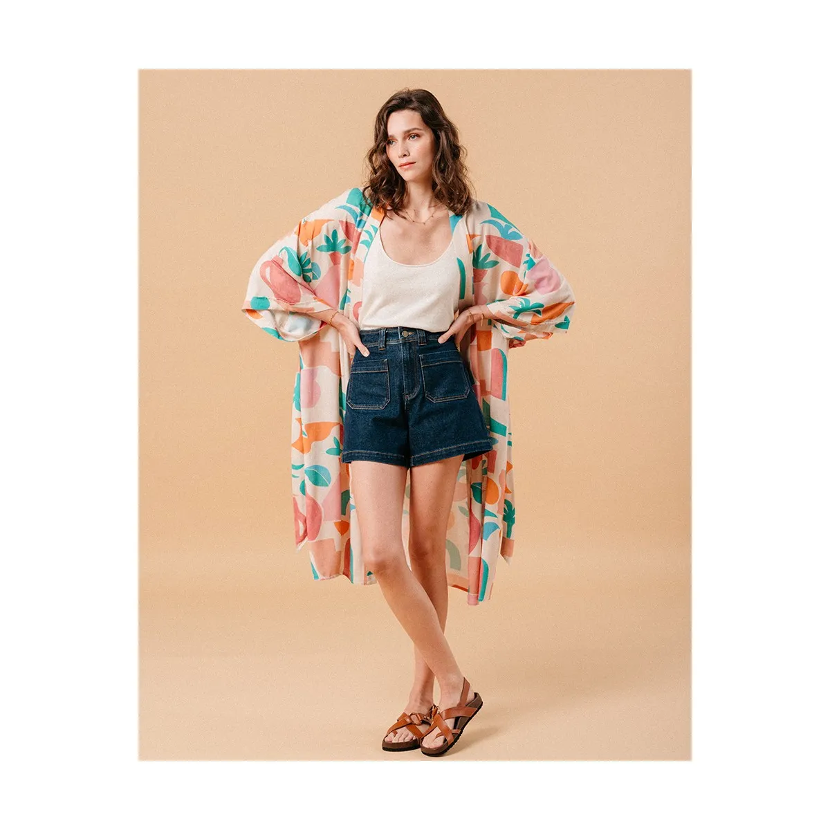 Grace et Mila - Veste kimono à motifs