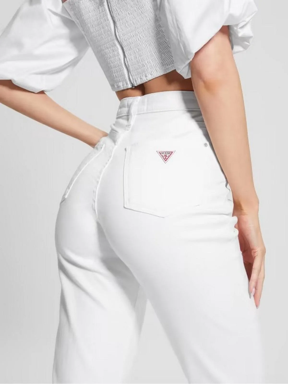 GUESS Jean Femme WBGA21 D4T50 G011 Blanc