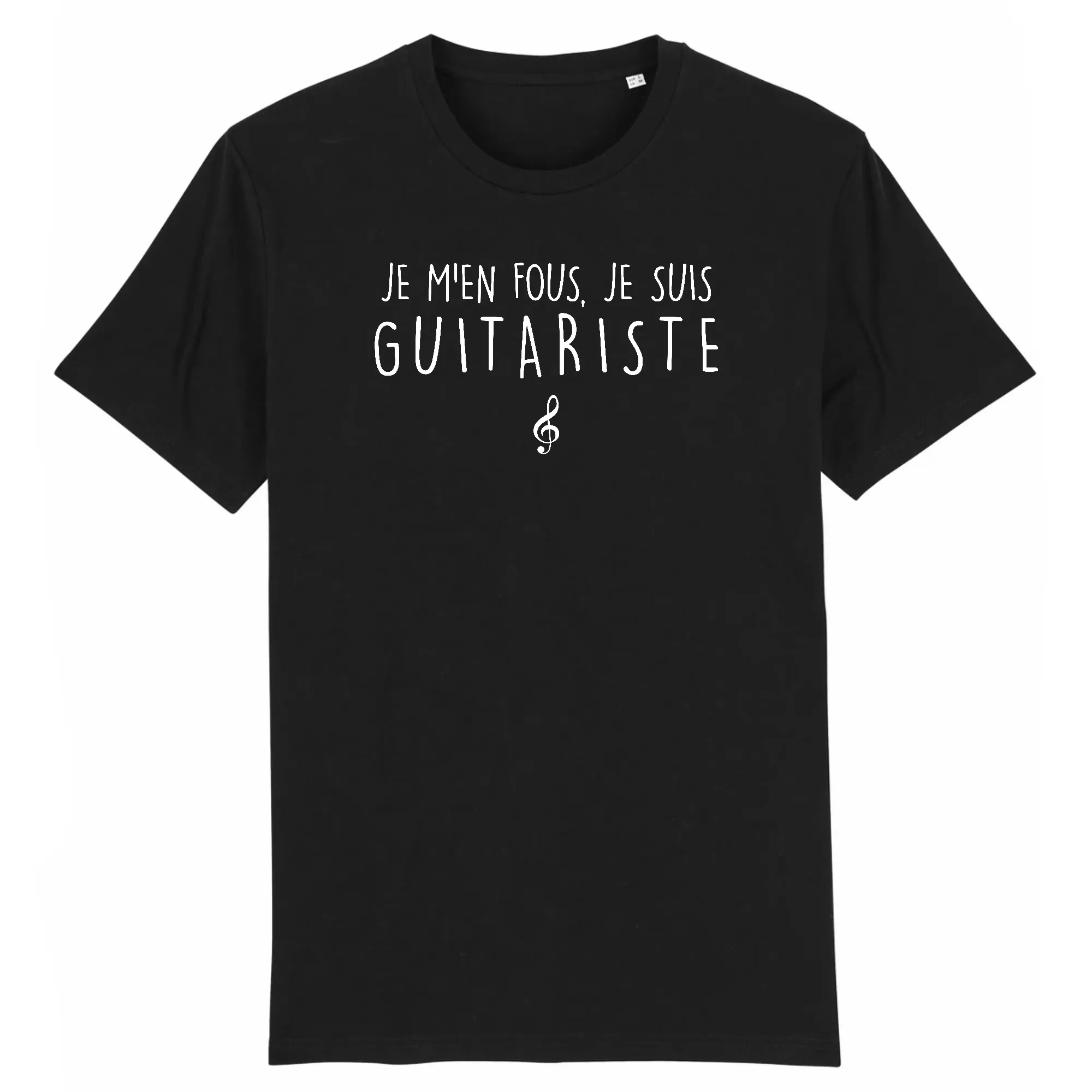 Je m'en fous je suis Guitariste - T-shirt coton Bio 100 % - Imprimé FR