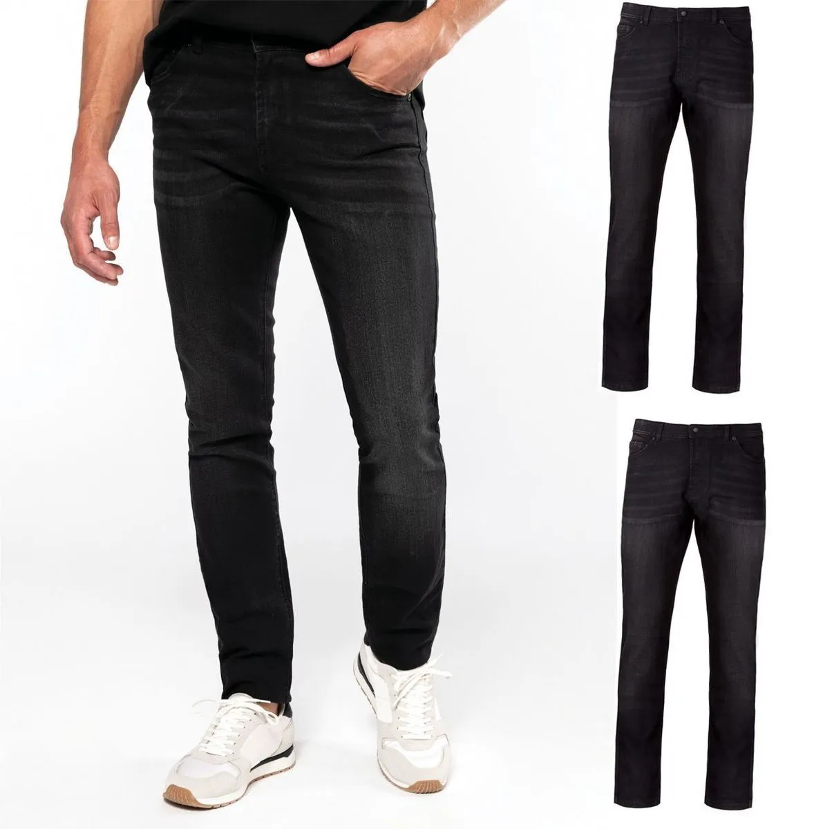 Lot 2 pantalons jean pour homme - K743 - noir 