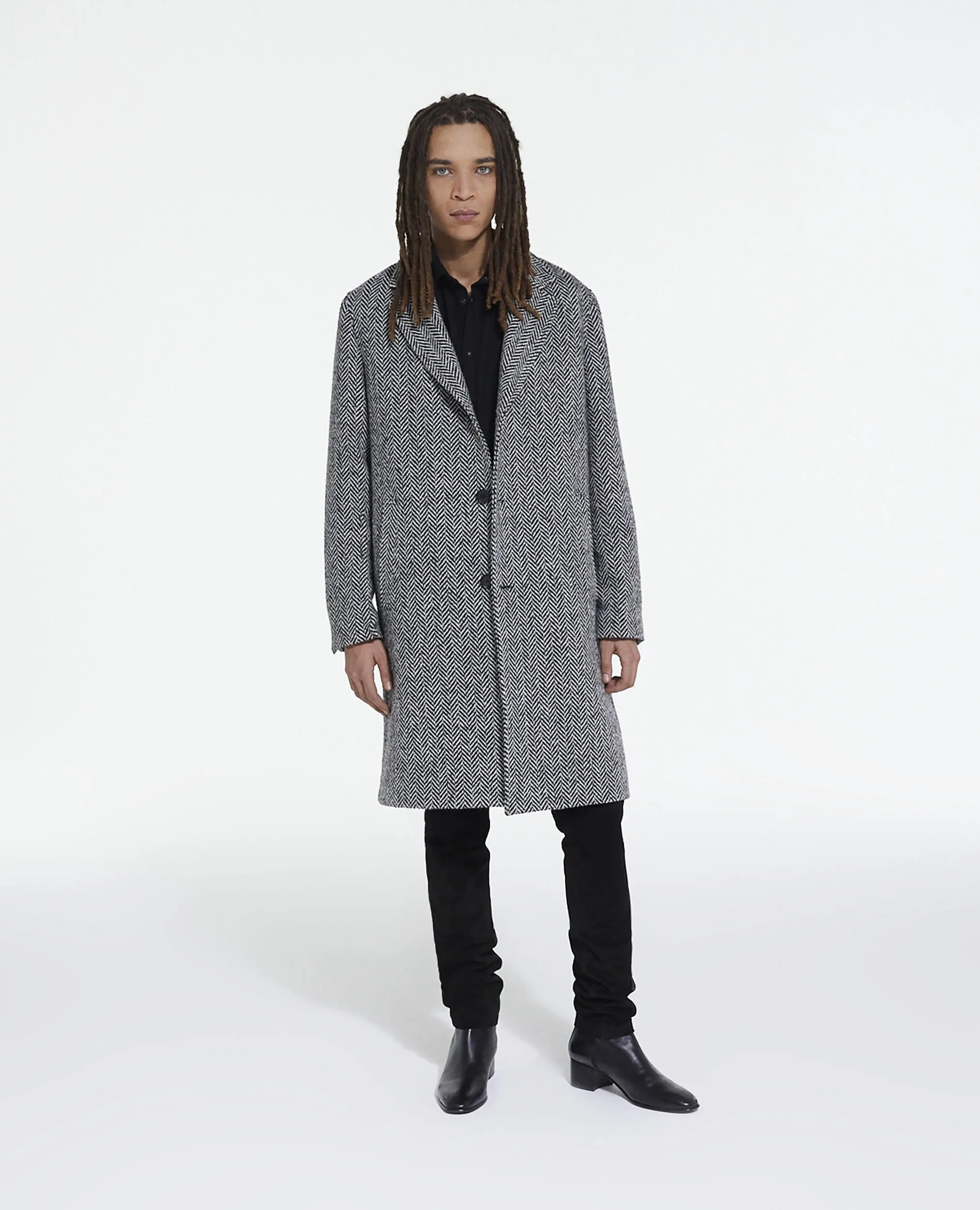Manteau en laine à motifs