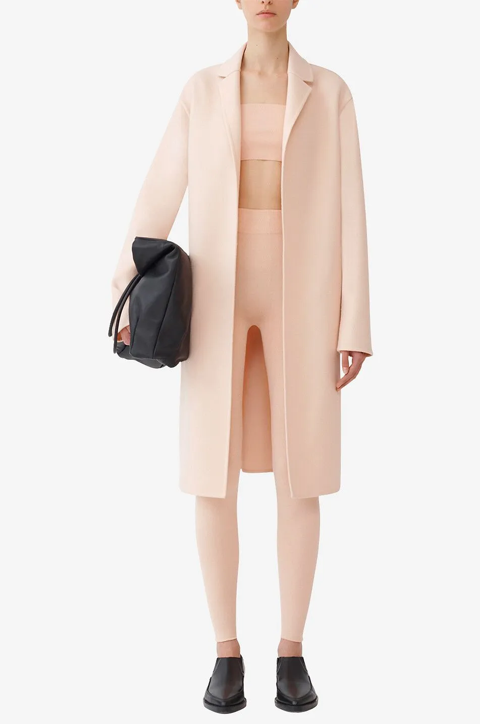 Manteau trois-quarts en laine et cachemire