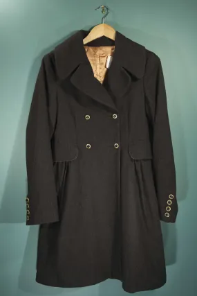 Manteau vintage bleu foncé boutons dorés