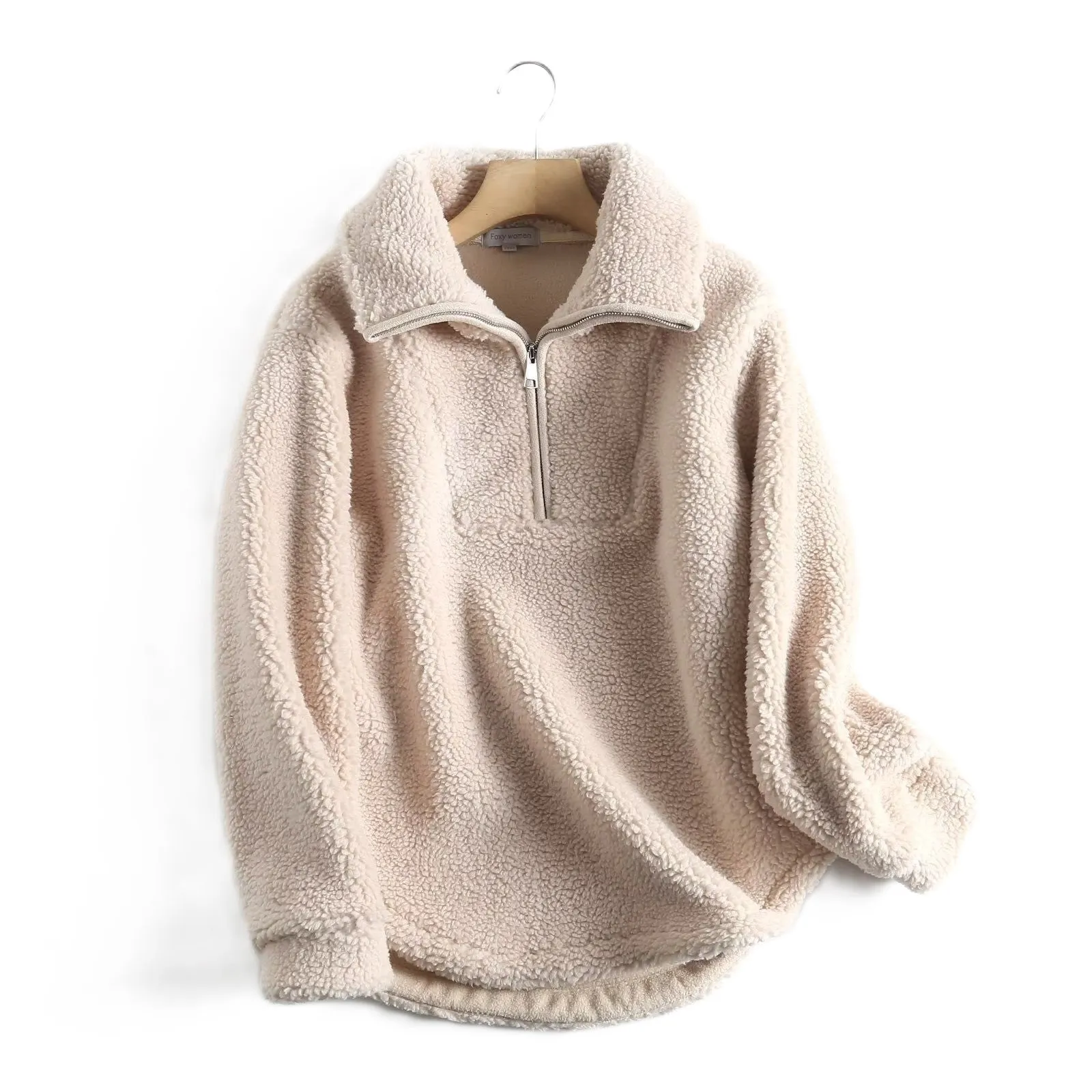 Marsha - Manteau sherpa ample et décontracté