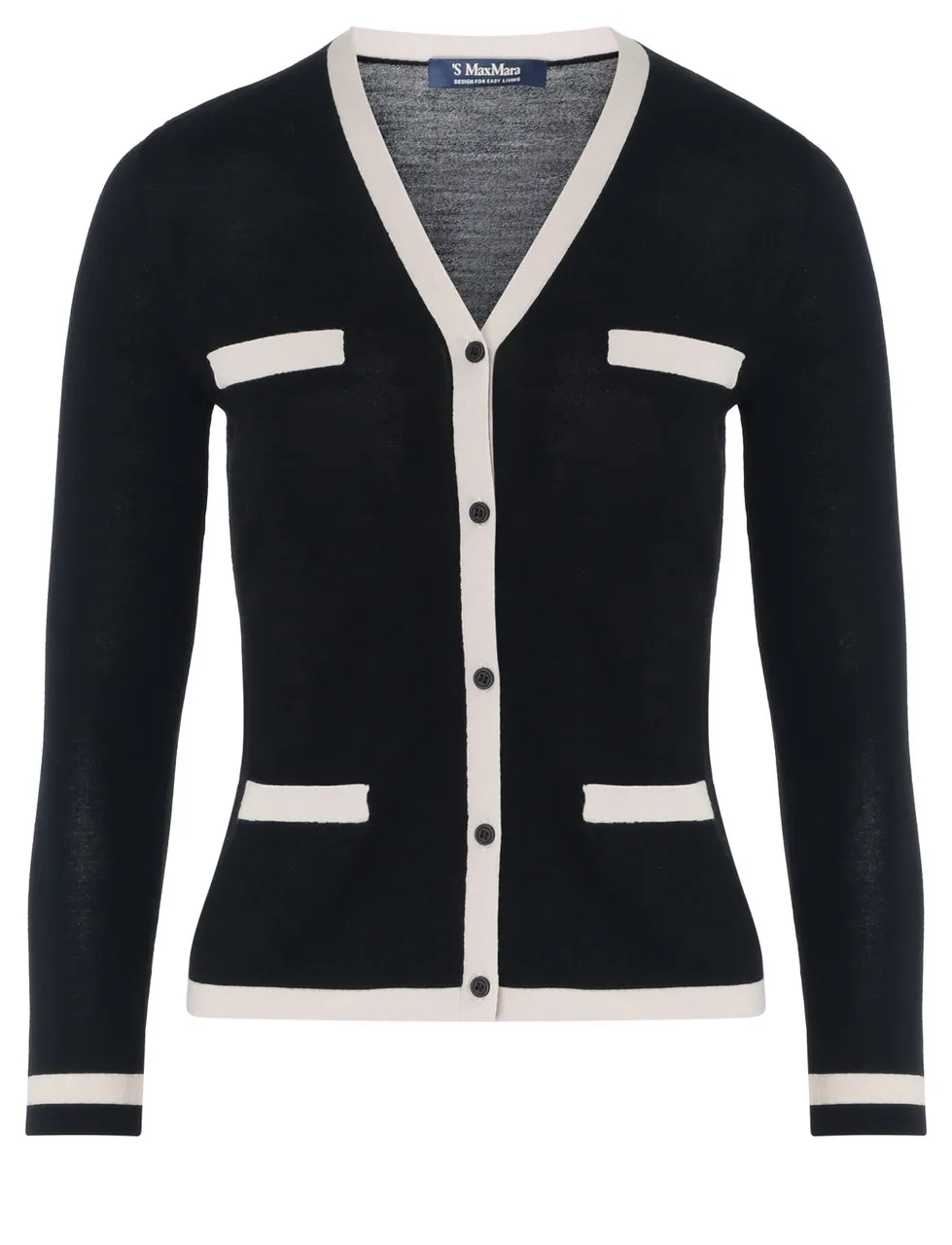 Max Mara Cardigan 'S noir en fil de laine