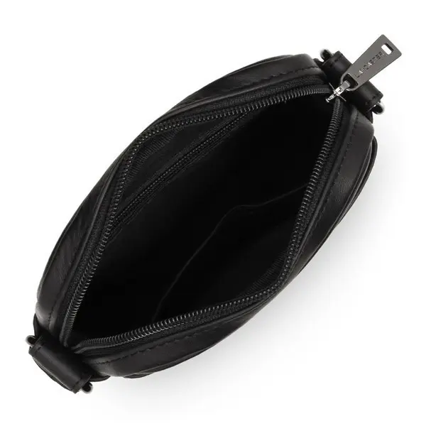 Mini sacoche homme soft vintage en cuir noir Lancaster