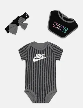 Nike coffret cadeau bébé fille Black/grey stripes