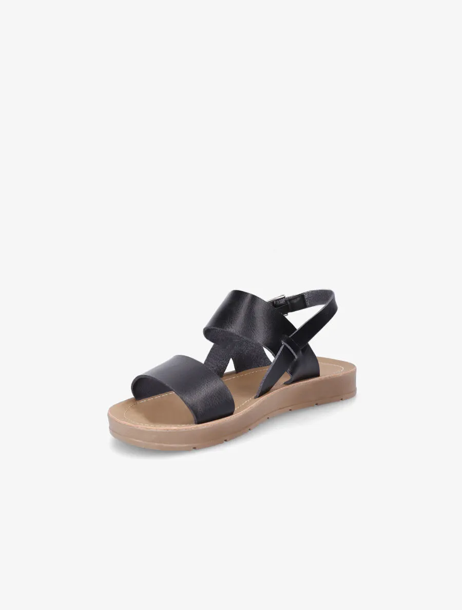 Nu-pieds basiques en simili - Noir