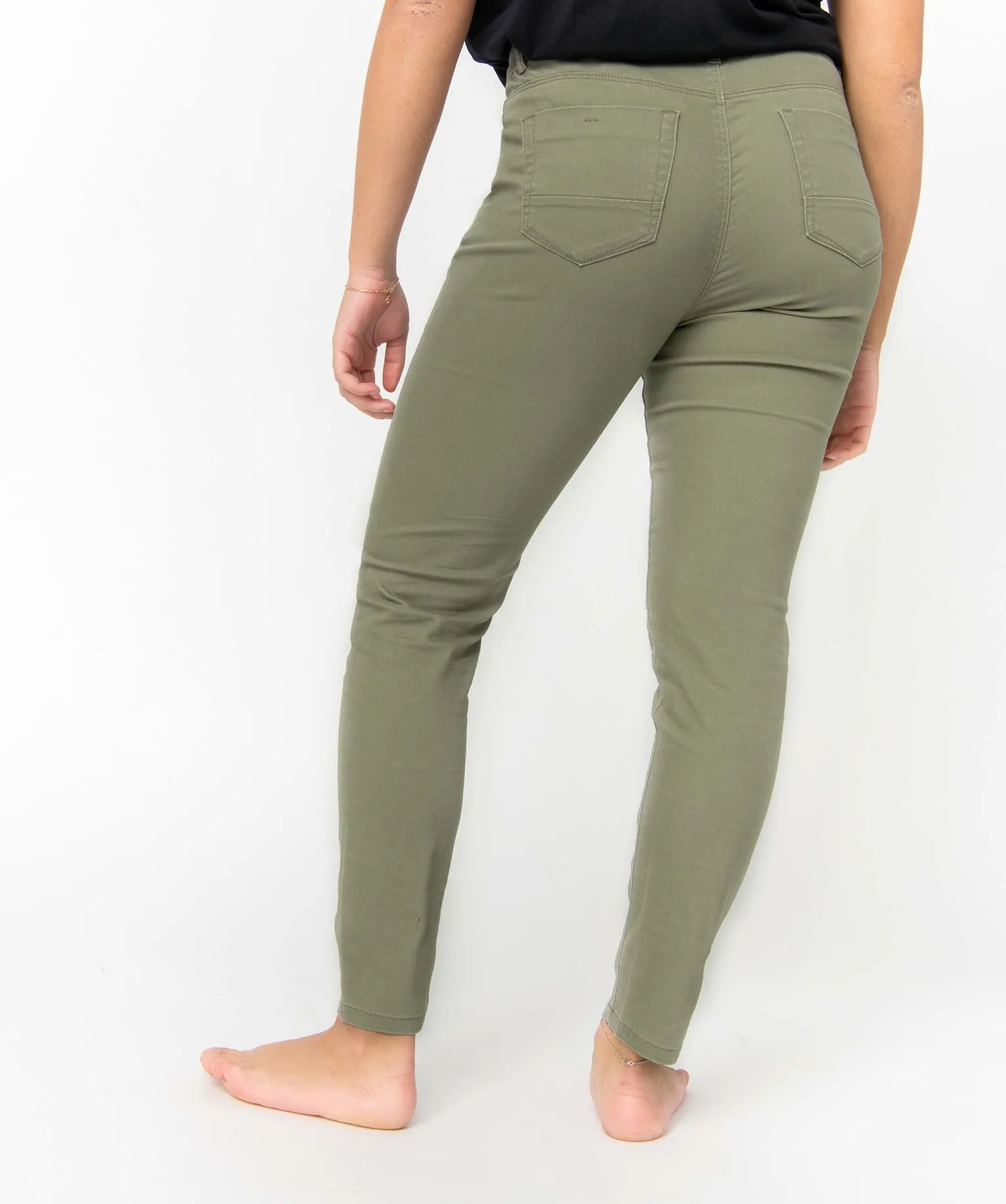 pantalon coupe slim taille normale femme vert pantalons
