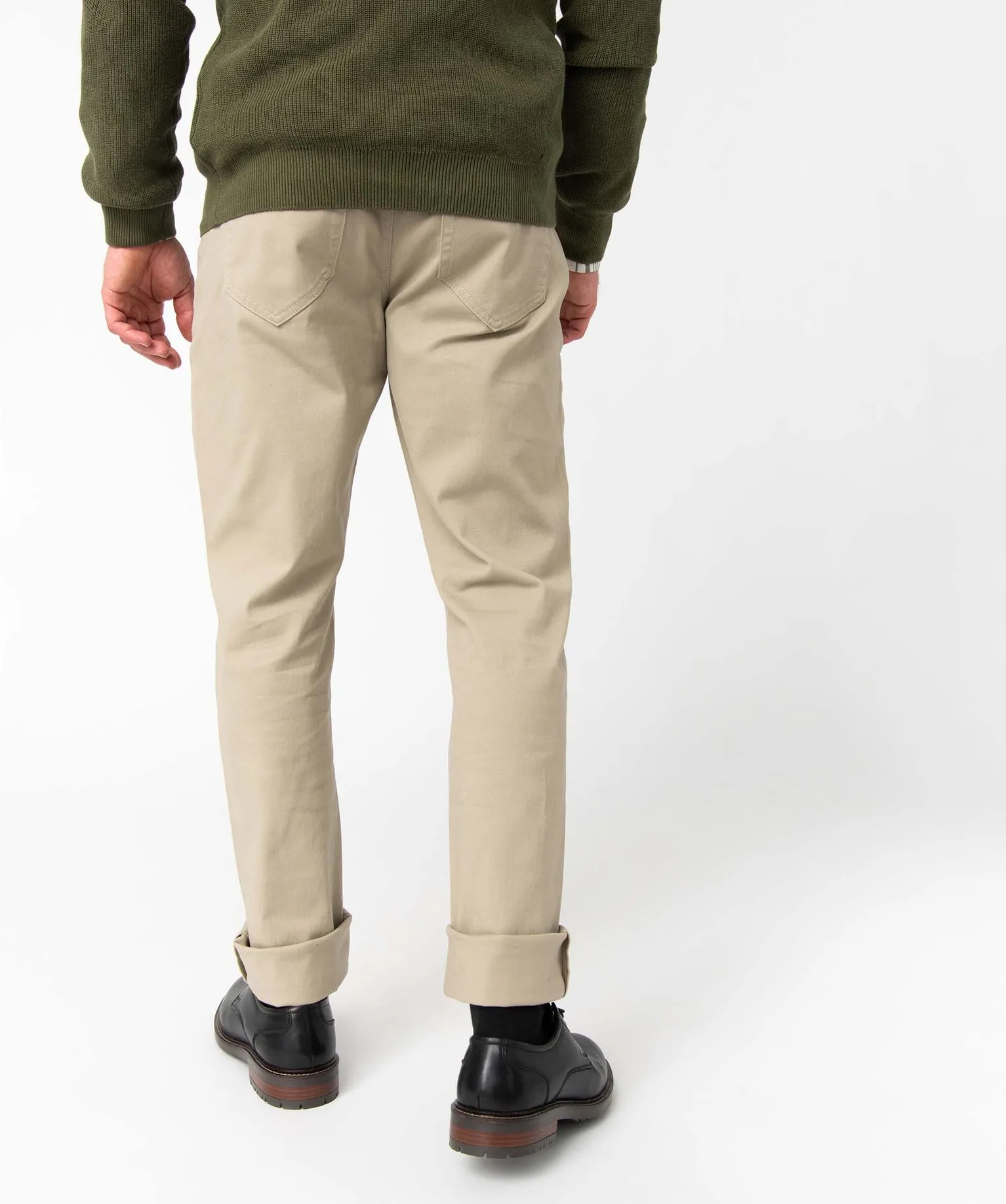 pantalon homme straight uni en coton stretch beige pantalons de costume