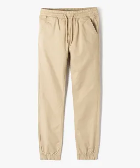 pantalon jogger en toile de coton coupe slim  garcon beige pantalons