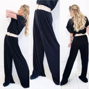 Pantalon plissé noir