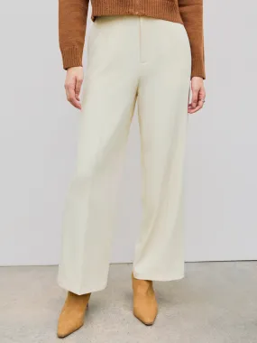  Pantalons Droits Plissés Solides à Taille Haute