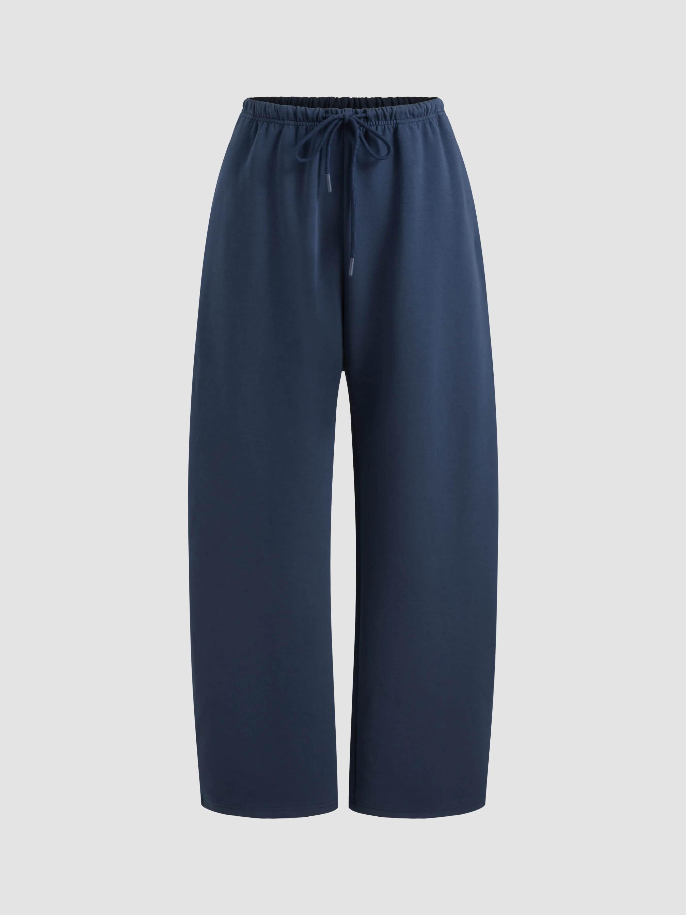  Pantalons à jambes larges mi-hauts unis avec poches nouées