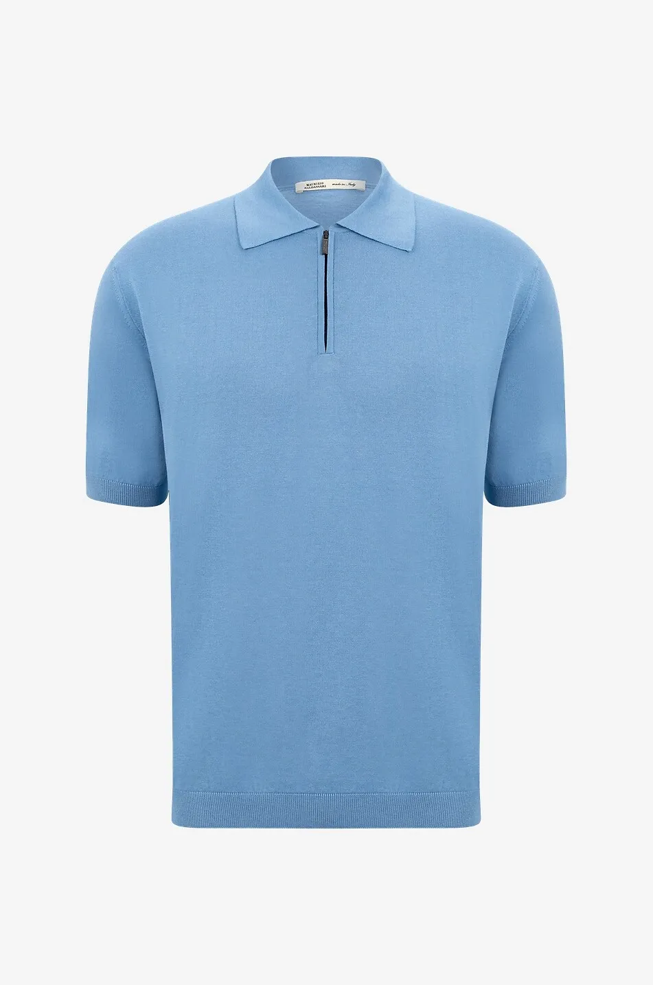 Polo à manches courtes en maille de soie et coton