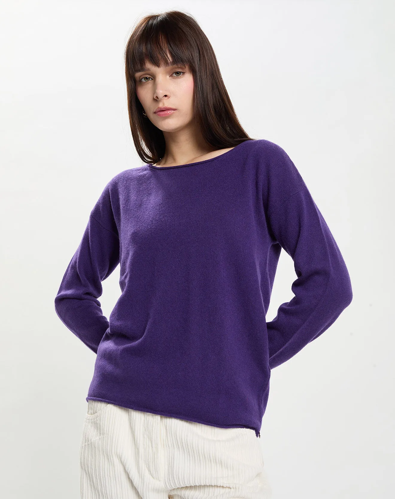 Pull 100% Cachemire Falsification violet
