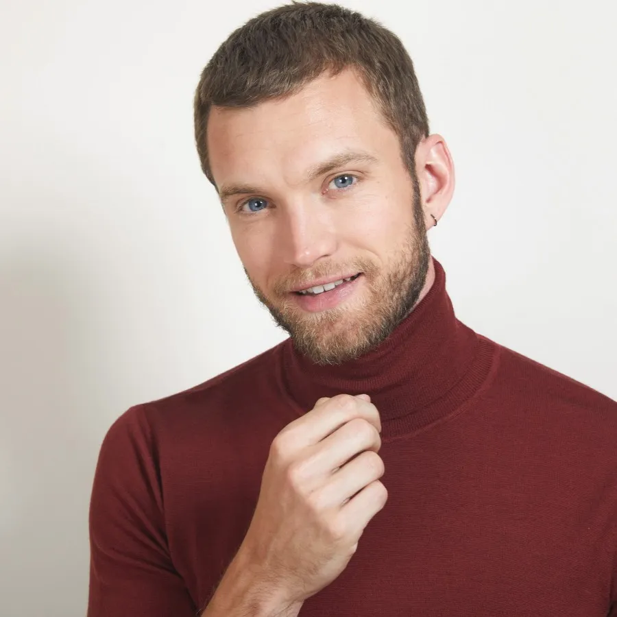 Pull col roulé en laine mérinos - Enzo