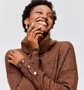 Pull col roulé Femme - Marron