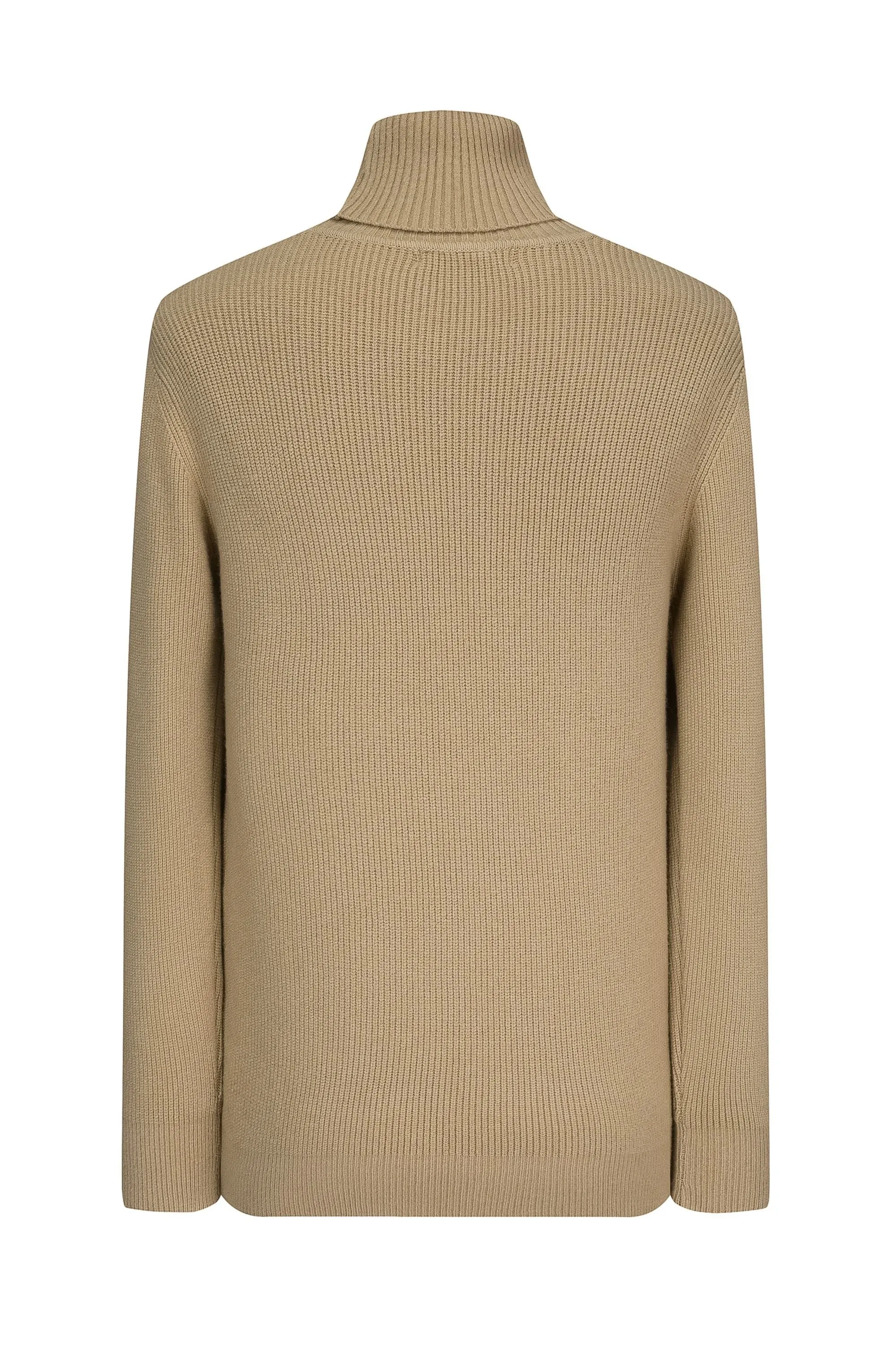 Pull col roulé maille cotelé